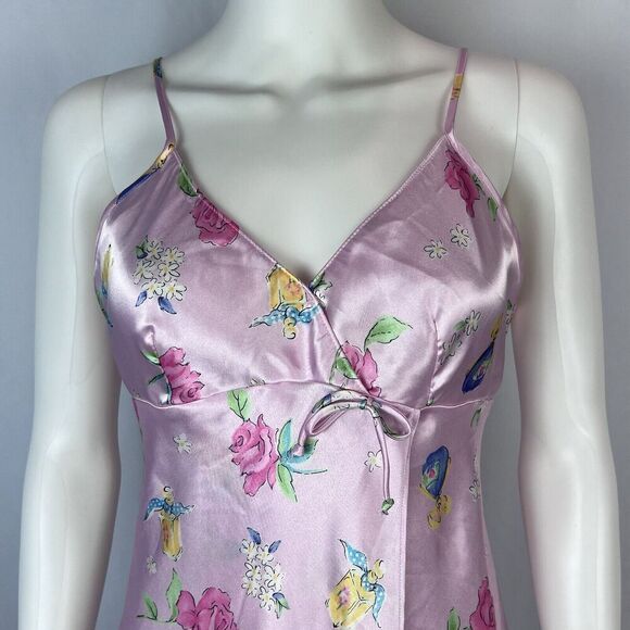 Secret Treasures Medium Pink Floral Sleeveless V-Neck Midi Nightgown Dress - Picture 2 of 8